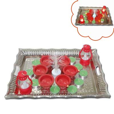 "Diwali Candles Tray - code 01 - Click here to View more details about this Product